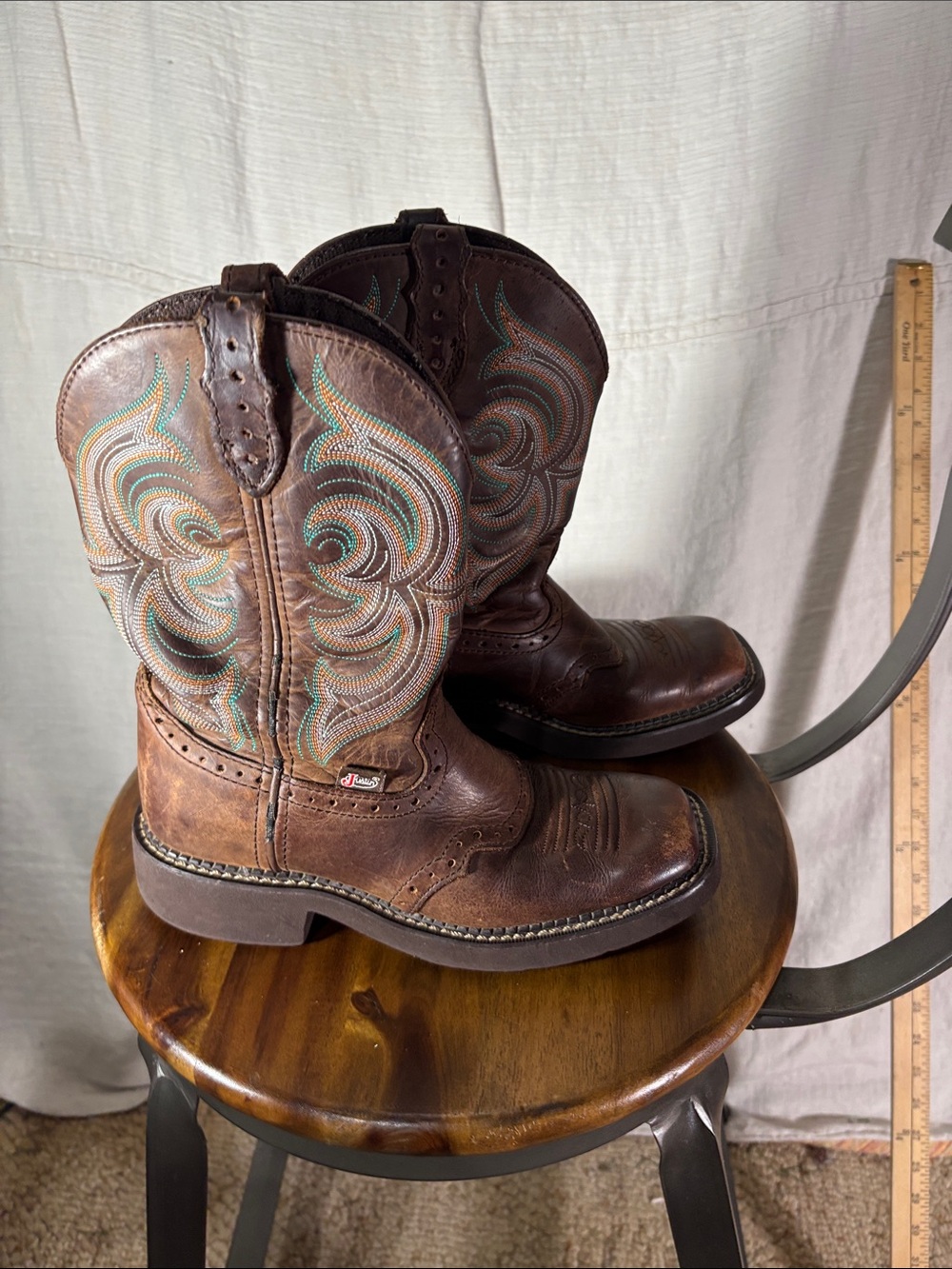Justin Gypsy Inji Brown Leather Western Cowgirl Boots 6.5B GY9984 - Picture 4 of 11